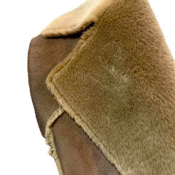 Ellen Tracy faux fur button down luxe vest with tie belt in tan size medium - Picture 5 of 10